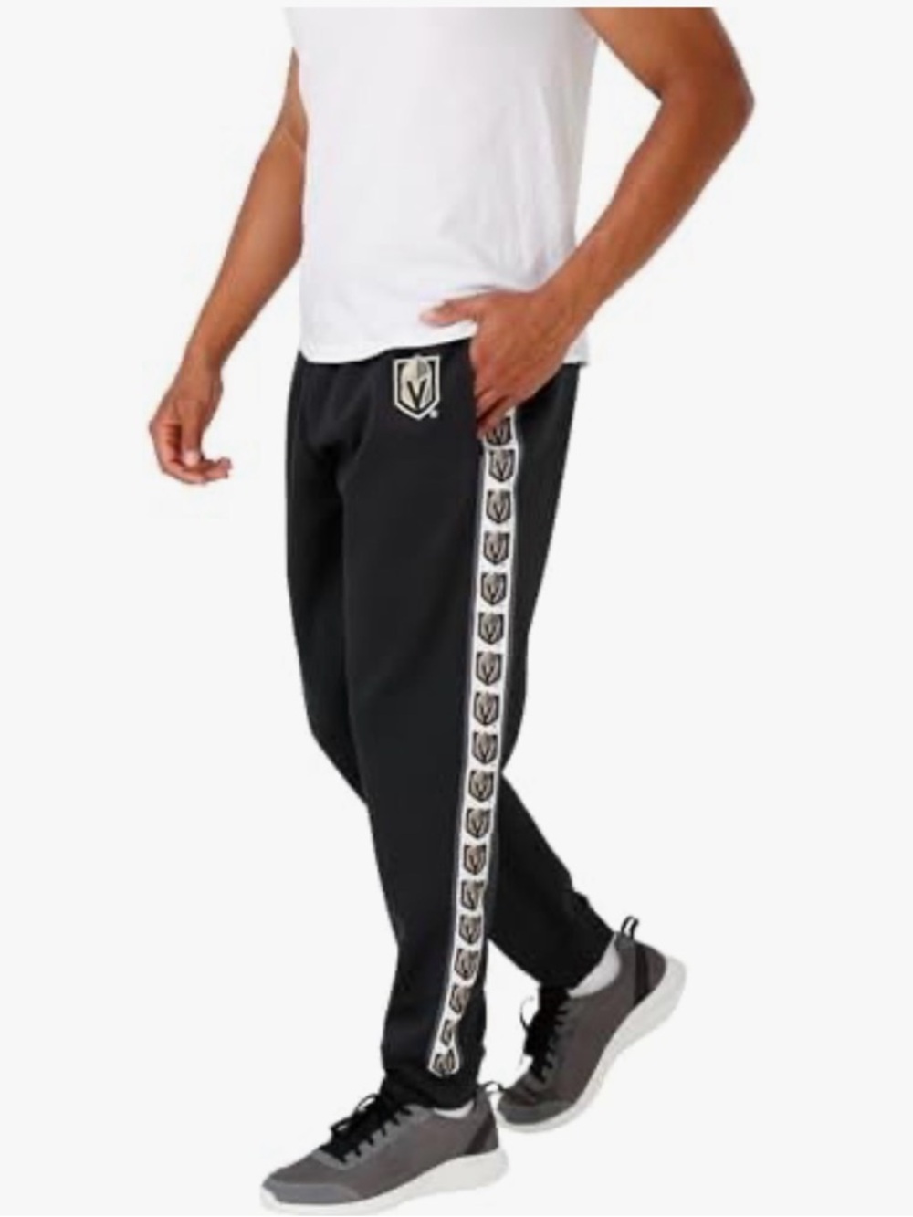 NHL- Men's Black Joggers with Branded Side Tape - Vegas Golden Knight